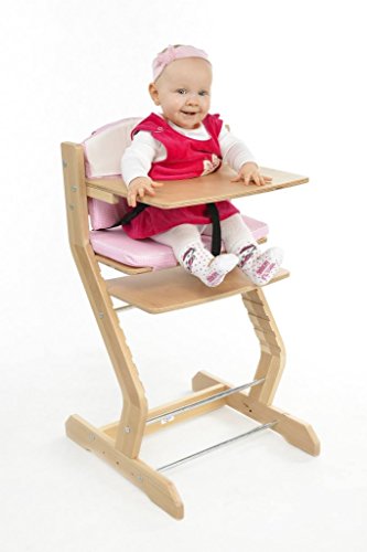 tiSsi® Hochstuhl inkl. Brustbügel, Gurt und Tischplatte Buche natur - 