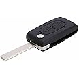 Multibao 2 Button Replacement Flip Key Fob Cover Case For Peugeot 207 307 308 407(with groove on side)