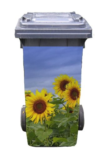 Mülltonnen-Aufkleber Motiv Sonnenblume 37 cm x 82 cm für 240 l Tonne
