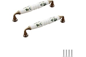 SYDARSYN 4 Piezas Tiradores de Arco Cerámica Tiradores de Muebles Tiradores de Puerta Manijas de Cerámica Diseño de Flores Vintage Perillas de Muebles Tiradores de Armarios 128mm