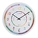 Produktbild PLEASUR Time Teacher Wall Clock FüR Kinder Stumm Nicht Ticken Sweep Quarzwerk Leicht Zu Lesen Lernen Lernen Heim Und Schule Buntes Design Weiß 30Cm, White