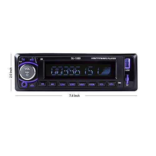 Kidcia Car Stereo, Single-Din Version, Bluetooth In Dash, Remote Control, Digital Media Receivers, USB/SD/Audio Receiver/MP3 Player/FM Radio by Kidcia