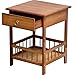 Produktbild FRF Kleiner Couchtisch- Wohnzimmer-Sofa-Ecke Einfacher Kleiner Couchtisch, Schlafzimmer-Nachttisch-Eckregal (Farbe : Dunkelbraun, größe : 38.5x38.5x50cm)