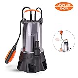 ✿Wichtige Eigenschaften✿ - Die maximale Temperatur des Wassers beträgt 35 Grad und die maximale Umgebungstemperatur 40 Grad. Mit einer Eintauchtiefe von 7m kann das Schmutzwasser bis zu einer Höhe von 9m abgepumpt werden. Diese Pumpe fördert problemlos Feststoffe mit einem Durchmesser von bis zu 35 mm. 1 ½