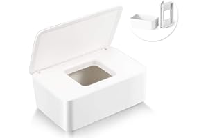 TAIMEIMAO Caja para toallitas húmedas,Caja De Servilletas,Dispensador de toallitas de pañal Caja,Bebé Caso Titular Caja,Pañales de Bebé Mojado Tejido Caja (blanco)