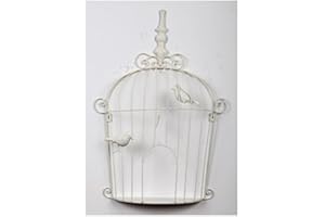 YVAN MOINS CHER Décoration murale Cage a Oiseaux Blanche - L 54 x P 10,4 x H 76 cm