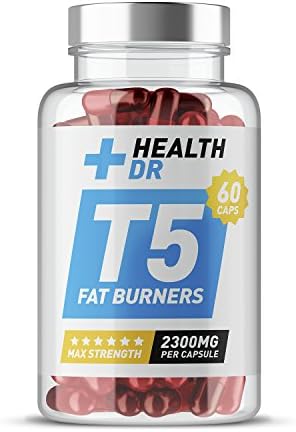 Health Dr - Max Strength T5 Fat Burners: 2300MG Per Capsule - Extreme Fat Burning, Weight Loss & Workout/Training Pre-Workout Enhancers - Speed Metabolism and Curb Hunger - 60 Capsules