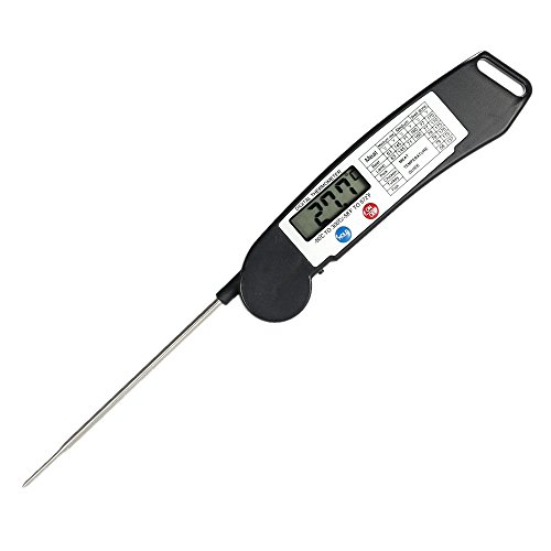 MagiDeal Haushaltsthermometer Kochthermometer Küchenthermometer Einstichthermometer sofort lesen mit lange Sonde, Digital LCD Bildschirm Korrosionsschutz, ideale für Braten, Kochen, Grillen/BBQ, Backen, Baby-Ernährung usw. – Schwarz, 15×3.5×1.5cm - 3