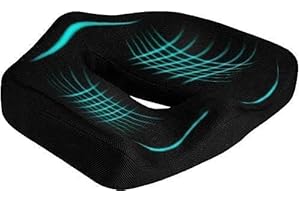 BESTYKS Coccyx Cushion Memory Foam Seat Cushions Sciatica Pain Relief,Cushion Pillow for Back Support Non-Slip Seat Pad for Office Desk, Gamming Chair, Wheelchair, Car Seat