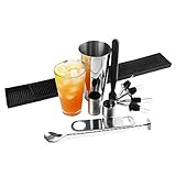 cocktail shaker sort python Gran Boston Cocktail Shaker Set por bar @ drinkstuff contiene profesional Boston coctelera de metal y cristal, mezclar, cuchara, medidor, colador de cóctel, barra de bar de goma blade, Alfombrilla, Medidas de 25 ml y 50 ml y 4 x | N. principiantes cóctel Kit