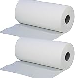 2 x White 2 Ply Hygiene Roll / Wipe. 24cm Wide x 50m Long (9.5