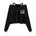 Produktbild Damen Crop Tops Freizeit Oberteile,Fashion Casual Ananas Bedruckte Planet Gedruckt Hemd Langarm/Kurzarm Kurz Kurzes Top Bluse Crop Tops