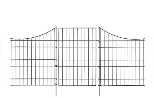 Tor für Massiv Zaun „Balkhausen, Müngsten, Glüder & Rüden“ 70 x 80 cm, anthrazit – Teichzaun, Tiergehege, Gartenzaun, Steckzaun, Rabattenzaun, Zaunmatten, Hundezaun, Katzenzaun, Rankhilfe - 7