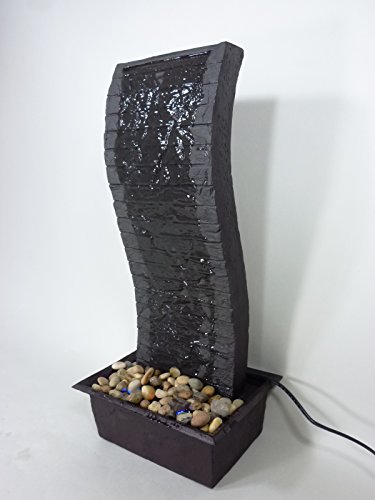 Zimmerbrunnen Wasserfall Brunnen mit LED farbwechselnd für eine gemütliche, entspannte Atmosphäre, Raumbefeuchter, Dekoration - 4
