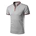 Produktbild UJUNAOR Herren Poloshirt mit Stehkragen Casual Sommer T-Shirt Regular Polo Tops Polohemden Basic(Grau,Small)