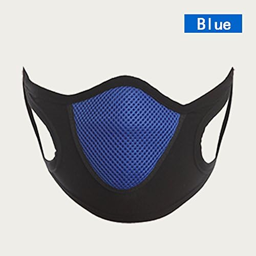 Linsone Lycra Can be Changed of Best Feature Super Easy to Carry 100% cotton,Velvet Four Colors Option Mitsubishi Grid Folded Washable Reusable for a Variety of Outdoor Sports Face Masks (Blue)