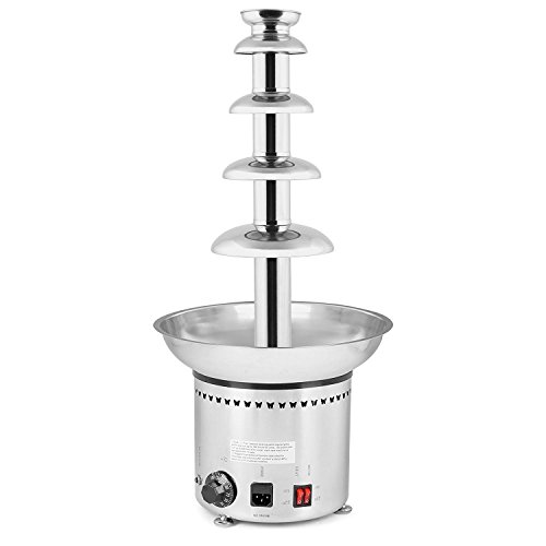 ZauberLu 68CM Schokobrunnen 5 Etagen Schokoladenbrunnen Profi Schokoladenfontäne mit Lebensmittelechte Förderschnecke Edelstahl-Kaskaden für Perfekten Schokoladenfluss (5 Etagen Schokobrunnen)