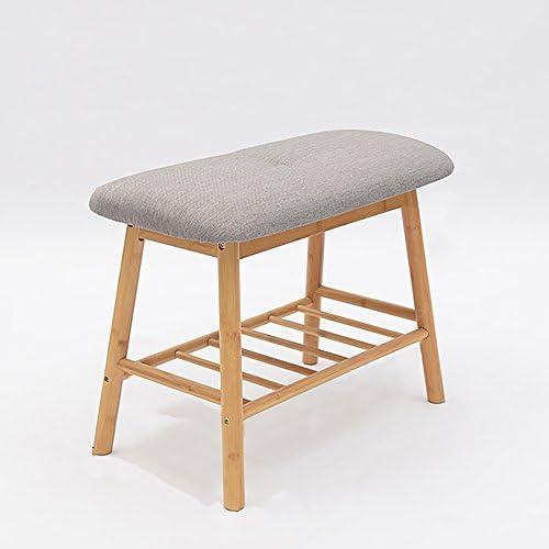 XRXY European Simple Modern Solid Wood Footstool / Bed end stool / / Foyer Shoe Cabinet Changing His Shoes Stool ( Color : Gray , Size : 53cm )