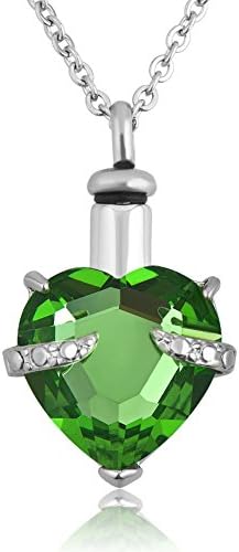 Uniqueen Heart Crystal Cremation Jewellery Urn Necklace for Ashes Memorial Keepsake Pendant