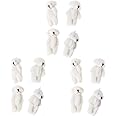 CheeseandU 12Pcs 6CM Plush Mini Joint Teddy Bear Stuffed Animal Toys Wedding Gift Box Doll Toy for Birthday Cake Wedding Decorations Party Favors Supplies Bag DIY Accessory,White