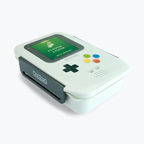 MUSTARD Brotdose mit Fächern im Bento-Stil im Design einer Spielkonsole I Lunch Box I Mittagessen Box I Geschenkidee für Kinder und Erwachsene – Game Boy Grau - 2