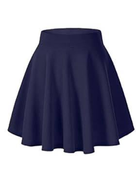 Afibi Mädchen-beiläufiger Mini-Ausdehnungs-Taille flared einfacher gefalteter Schlittschuhläufer-Rock