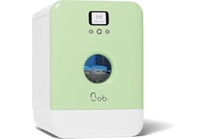 DAAN TECH Bob - Lave-vaisselle Compact 3 Couverts Encastrable - Pose Libre, Avec Réservoir, Portable - Séchage Naturel - Assiette 29 cm - Origine France Garantie