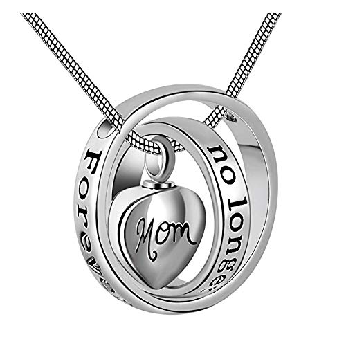 Mis U Jewelry Eternamente Amado no más por mi Lado para Siempre en mi corazón Tallado medallón de cremación urna Collar para mamá y papá