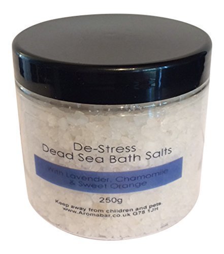 Aromatherapy De-Stress Insomnia Dead Sea Bath Salts Soak 250g With Lavender, Chamomile & Sweet Orange Essential Oils