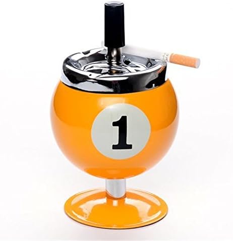 PANNIUZHE Creative Lucky Fashional Stainless steel Billiard Ball ashtray (Yellow)