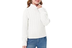 Haloumoning Maglione da ragazza, a collo alto, a maniche lunghe, casual, per bambini, autunno, inverno