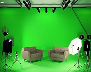 VTS 9X20 ft. Background Lekera Backdrop, Photo Studio, Collapsible High Density Screen for Video Photography and Television-Green (9 x20Feet)