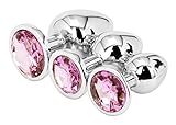 Handsome Cock Jewelled Butt Plug Set, Pink