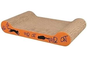 TRIXIE Kratzpappe Wild Cat mit Katzenminze - für die natürliche Krallenpflege - 41 × 7 × 24 cm - blau - 48000