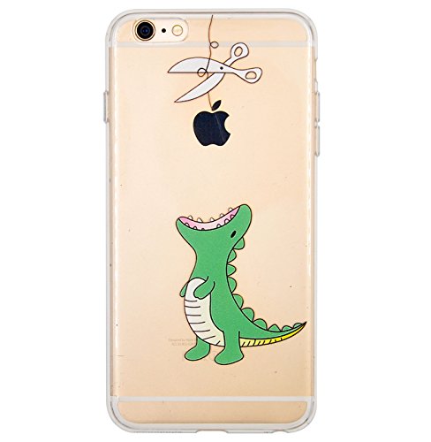 iPhone 6 Plus / 6S Plus Funda, OFFLY Transparente Soft Suave Cáscara, Grueso Fortalecer Protección Case Cover, Creativa Patrón Shell para Apple iPhone 6 Plus / iPhone 6S Plus - Dinosaurios