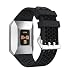 Produktbild Fitbit Ionic Armband, FEITONG Silikon Uhrenarmband Perforiert Lüften Zubehör Sport Watch Straps für Fitbit Ionic (130-230mm, #Schwarz)