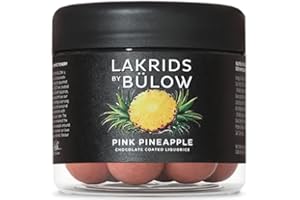 ‎LAKRIDS BY BÜLOW LAKRIDS BY BÜLOW - Pink Pineapple - 125g - Dänische Gourmet Lakritz-Kugeln - Weiche Lakritze mit Ananas, Weißer Schokolade & einer kusprigen Zuckerhülle