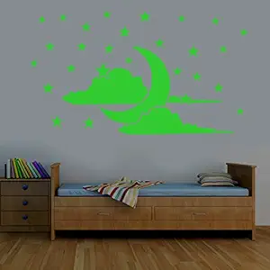 DreamKraft Vinyl Glow in The Dark Kids Room Decor Radium Sticker (Green, 25x20 cm)