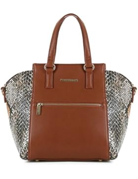 WITTCHEN Damen Henkeltaschen Damentasche, 13x41x27 cm, Braun, Leder, Kunstleder, Handmade, 83-4Y-406-5