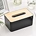 Produktbild H-Y-HOME Tissue-Boxen einfache Runde Boxen Tissue-Boxen kreative Servietten Boxen aus modischen Massivholz-Abdeckungen Tissue-Boxen. Schwarz Tycoon