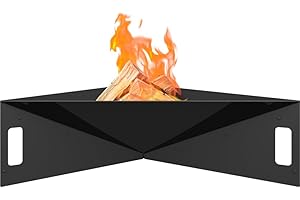 Cuenco de Fuego para jardín Kratki Fire Pyramid, de pie, asimétrico, Triangular, Dimensiones 79 x 68,5 x 22,7 cm, Peso 16,8 kg, de Acero Robusto y Resistente al Calor