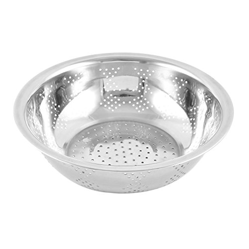 Sourcingmap Edelstahl Gemüse Obst Waschen Schüssel Sieb 30cm Durchmesser silber Ton