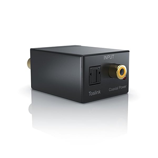 CSL - Audio digital zu analog Konverter - Wandler Decoder - Home Entertainment - Neues Modell - Coaxial SPDIF digital optisch Toslink zu analogem Composite rechts Links Audio - Vollmetall