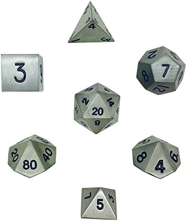 Norse Foundry Set of 7 Atomic Metal Full Metal Polyhedral Dice RPG Math Games DnD Pathfinder