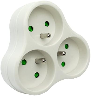 Les Outils 3-way multi-outlet adaptor 3x16a front white