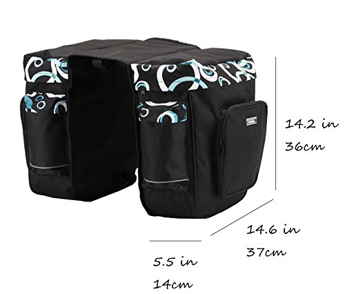 DCCN Fahrradtasche Gepäckträgertasche Fahrrad Seitentasche Super Design 3 in 1 Hinter Koffer 37 L Schwarz - 2