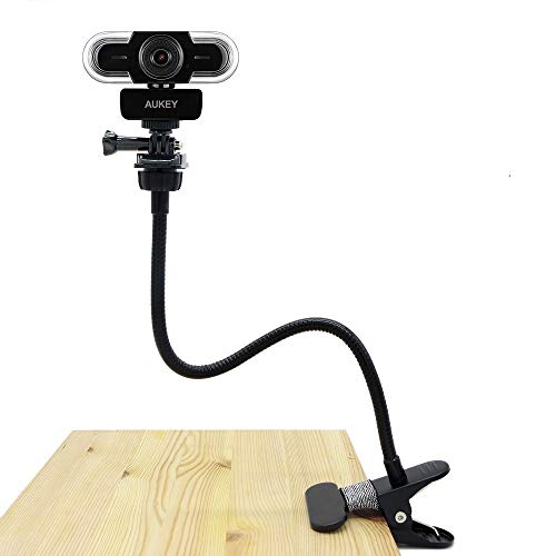 Webcam Clip, Soporte Flexible para cámara Web Aukey 2K HD, 1080P con Enfoque automático (Rosca de 1/4")