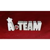 Beton, Steinguss Buchstaben 3 D Deko Schriftzug A TEAM als Geschenk verpackt!