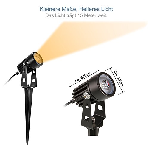 Liqoo® Mini Solarstrahler LED Solarleuchte mit 2 Spotlights IP65 Wasserdicht Gartenleuchte Solarbeleuchtung Outdoor Solarlampe Außen - 3