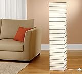 Lámpara de pie de diseño moderno de Trango "Asia", lámpara de papel de arroz en rectangular con varillas decorativas negras, lámpara decorativa para el salón